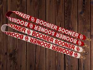 Boomer Sooner Embroidered <b>Lanyard</b> Red White <b>Polyester</b> Durable Souvenir Accessory - Product Image 2