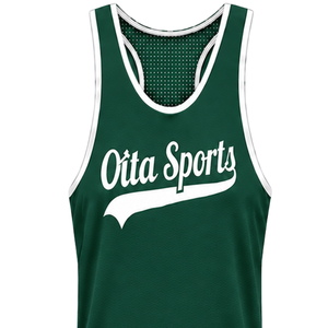 Dark Green <b>White</b> Swim <b>Tank</b> <b>Top</b> Sleeveless Racerback Lightweight Quick Dry Breathable Training Performance Athletic Swimwear - Product Image 4