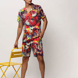 Conjunto de 2 piezas de camiseta y pantalones cortos de algodón 100% de rizo de secado rápido para hombre, estilo casual de verano, venta al por mayor, personalizado, de moda urbana, color liso - Product Image 5