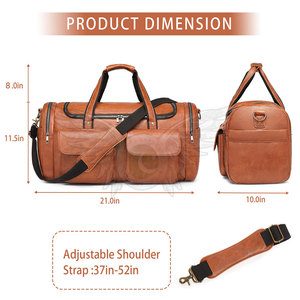 กระเป๋าเดินทางหนังกันน้ำสำหรับเดินทางระยะสั้น  แบบ unisex  ทนทาน  ออกแบบมาเพื่อการใช้งานที่ยาวนาน - Product Image 3