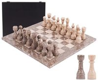 Jeu d'échecs en marbre, échiquier en pierre, jeu d'échecs de luxe, échecs en marbre noir et blanc, échecs en marbre faits à la main, ensemble de jeu de société en marbre