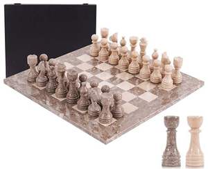 Juego de ajedrez de mármol, tablero de ajedrez de piedra, juego de ajedrez de lujo, ajedrez de mármol blanco y negro, ajedrez de mármol hecho a mano, juego de mesa de mármol - Product Image 3