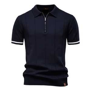 Service OEM spécial – T-shirt homme anti-plis en polyester/coton tricoté 200g, vente en gros, couleur unie, manches courtes, col boutonné, haute qualité - Product Image 6