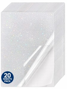Transparent Holographic Self Adhesive <b>Vinyl</b> Film Sheet Star Pattern Glitter Decorative Sticker Roll for Crafts Packaging Decor - Product Image 2