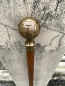 Wooden <b>Walking</b> Cane with Ornate Metal Knob Handle Decorative Wood <b>Walking</b> <b>Stick</b> <b>for</b> <b>Men</b> and Women Vintage Style Cane - Product Image 1