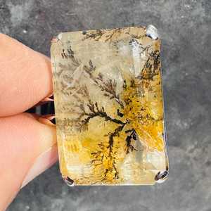 Colgante de Cuarzo Dendrítico Dorado Hecho a Mano, Bañado en Oro, Piedra Natural, Joyería Elegante, Regalo de Compromiso Vintage - Product Image 2