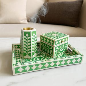 Premium Wooden Bakhoor Burner – Handmade Agarwood <b>Resin</b> Inlay Incense Holder with Brass Liner Ramadan Eid Gift - Product Image 1