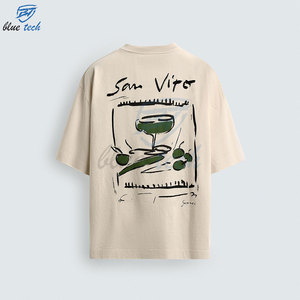 Camiseta de algodón de manga corta con cuello redondo y estampado de letras para hombre, estilo casual, de Blue Tech - Product Image 3