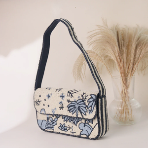 Sac à main de luxe bohème indien pour femme, fait main, brodé, écologique, avec boutons perlés, pochette et sac à bandoulière tendance - Product Image 2