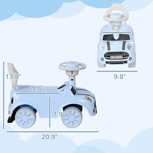 Auto Cavalcabile Blu Chiaro per Bambini con Sistema Anti-Ribaltamento e Anti-Ribaltamento all'Indietro, Macchina Scorrevole con Clacson per Bambini da 18-36 Mesi - Divertimento a Terra! - Product Image 3