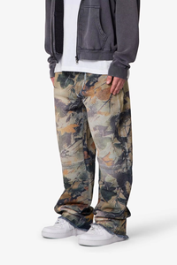 Jeans en denim personnalisés de haute qualité, lavage vintage, impression 3D, effet vieilli, coupe large, streetwear, hip-hop, OEM ODM, coton, jeans en denim pour hommes - Product Image 4