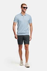 Polo Personalizado para Hombre en Blanco de Verano, Anti-Pilling, de Seda de Hielo y Algodón, con Cuello de Botones, Diseño Liso Teñido con Hilo - Product Image 4