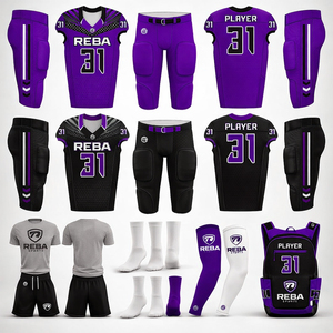 Reba Sports Elite American Football Uniform Kit Custom Sublimated Breathable Short Sleeve Jersey Pants <b>Socks</b> Full Team Gear Set - Product Image 6
