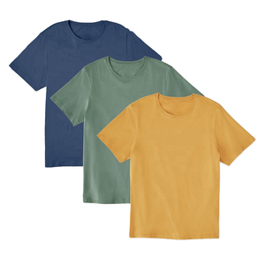 Camiseta de Manga Corta para Hombre, Cuello Redondo, Color Sólido, Corte Ajustado, Estilo Casual, Tejido de Jersey 100% Algodón, Logotipo Frontal, Ecológica - Product Image 1