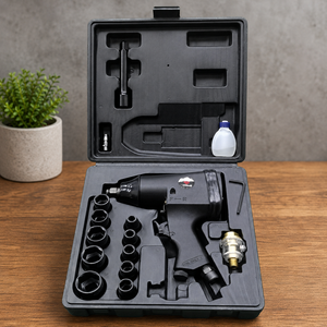 Air Impact Wrench Kit 1/2" Drive 640Nm Max <b>Torque</b> 7000 RPM Heavy-Duty Pneumatic Impact Gun Socket <b>Set</b> Automotive Repair Metal - Product Image 1