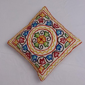 Custom Design Embroidered Floral Square Pillow <b>Cover</b> Home Decor <b>Throw</b> <b>Cover</b> for <b>Sofa</b> 100% Polyester - Product Image 4