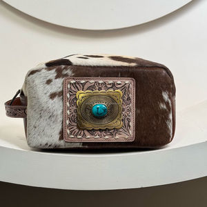 Large Capacity <b>Weekender</b> Hand Tooled Cowhide Leather Big & <b>Small</b> Duffle <b>Bag</b> ,Toiletry <b>Bag</b> & Backpack Travel 4 Piece Combo Set - Product Image 5