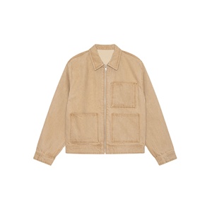 Chaqueta de mecánico de sarga de algodón 100% de lona pesada, chaqueta de trabajador con forro acolchado personalizado para hombres - Product Image 1