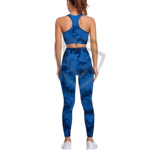 Ensemble de yoga personnalisé de haute qualité pour femmes, taille élastique unie, tenue de fitness 2 pièces, nouveau style, ensemble soutien-gorge et legging - Product Image 2