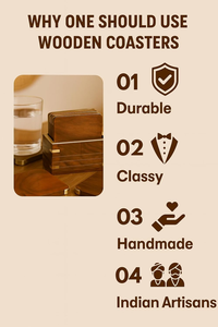 Premium Modern Wooden Handmade Tea Coaster Dining Table Decor Accessories Coaster <b>Set</b> for Hot Pots Durable Long Lasting - Product Image 3