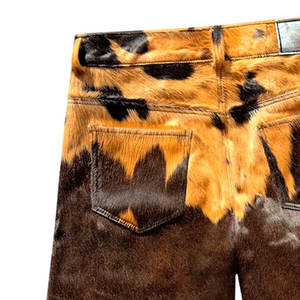 Pantalones Cortos de Cuero Genuino de Piel de Vaca con Pelo para Hombre, Estilo Vaquero Occidental, Diseño Premium de Lujo, Ropa Urbana - Product Image 6