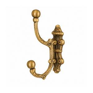 Antique Brass Double Wall <b>Hook</b> Vintage Metal <b>Coat</b> Towel Robe Hat Key Holder <b>Decorative</b> Wall Mounted <b>Hook</b> for Entryway Bathroom - Product Image 1