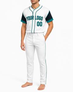 Custom Baseball Jersey <b>White</b> Short Sleeves <b>Button</b> Front Sublimated Print Unisex Adult Regular Fit All Seasons Custom Logo - Product Image 3