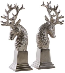 Best Quality Metal Luxury Deer Sculptural Bookend Handicraft Metal Casting Christmas Decoration Silver Shiny Unique Finished - Product Image 1