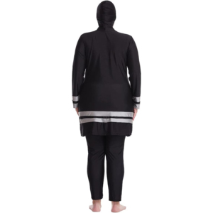 Ensemble de burkini islamique élégant pour femmes, 2 pièces, imprimé personnalisé, avec logo sur le devant, bas à coupe haute, respirant, séchage rapide, maillot de bain - Product Image 2