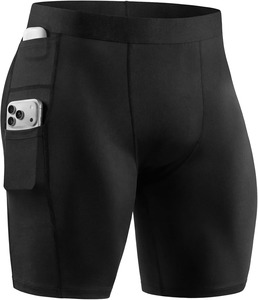 Custom <b>Men</b> <b>Compression</b> <b>Shorts</b> With 3 Pockets Quick Dry 4 Way Stretch Gym Running Sports Base Layer OEM Wholesale Apparel - Product Image 1