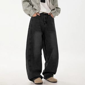 Jeans baggy pour homme, coupe ample, jambe large, denim délavé, style streetwear, pantalon hip hop - Product Image 2