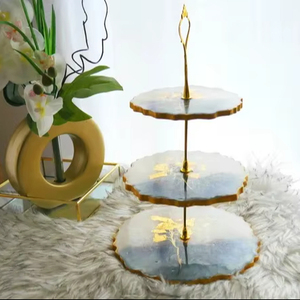 Handmade Resin <b>Tray</b> with Real Flowers Elegant Decorative <b>Tray</b> for Tabletop Home Decor <b>Vanity</b> and Gift Use From India - Product Image 1
