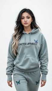 Ensemble Athleisure Femme PASUXI Automne Uni à Capuche, Survêtement 2 Pièces Taille Haute Jambe Large, Écologique et Extensible dans les Quatre Sens - Product Image 1