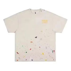 เสื้อยืดผู้ชายทรงหลวมสไตล์วินเทจ ผ้าเจอร์ซีย์ แห้งเร็ว แขนสั้น ล้างสีแบบแอซิด โลโก้ด้านหน้า ผ้าฝ้าย 100% - Product Image 1