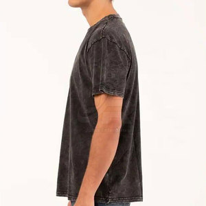 T-shirt en coton de haute qualité, tendance, effet délavé, élégant, doux, confortable, pour un style streetwear quotidien. - Product Image 5