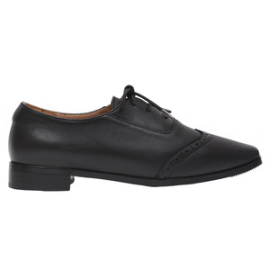 Chaussures Oxford classiques Ann'S en cuir véritable noir pour femme, style brogue à bout ailé, à lacets, talon bas, confortables pour le bureau - Product Image 2