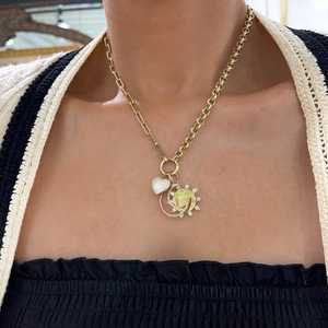 Lab Grown Diamond Half Moon Charm Unique Pave Set Everyday Wear Luxury Delicate Stacking Clasp <b>Pendant</b> 10k 14k 18k <b>Solid</b> <b>Gold</b> - Product Image 5