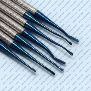Ensemble de 7 instruments chirurgicaux dentaires de luxe pour extraction atraumatique, comprenant des periotomes et des élévateurs à pointes en titane, certifiés CE - Product Image 5