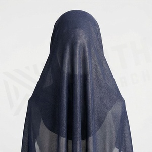 Hiyab de poliéster de color sólido para mujer, tela de chifón transpirable, para uso diario, pañuelo étnico de Oriente Medio. - Product Image 2