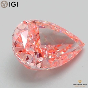Diamant de laboratoire CVD 4,01 CARAT, taille poire, certifié IGI, couleur rose vif fantaisie, clarté VVS2, pour utilisation dans la fabrication de bijoux sur mesure - Product Image 3