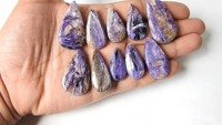 Pierre Charoïte Naturelle en Gros, Cabochon Lisse Poli, Forme Fantaisie, 20-40mm de Long, Pour la Fabrication de Bijoux Faits Main, Prix
