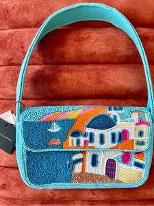 Magnifique sac à bandoulière brodé à la main pour femmes, orné de perles, avec des motifs artistiques traditionnels et un look moderne, travail de couture - Product Image 5