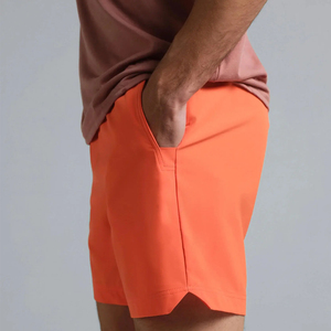 Pantalones Cortos Deportivos Grises de Secado Rápido para Hombre, con Cintura Elástica, Corte Medio, Color Sólido, Tejido de Punto, Estilo Casual - Product Image 6
