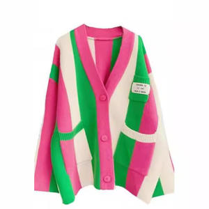 Suéter Cárdigan con Cuello en V de Alta Calidad para Mujer, Abrigo de Punto Fino de Cachemira, Transpirable, para Invierno - Venta al Por Mayor - Product Image 2