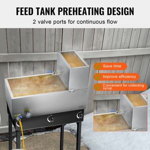 Pentola Industriale per Sciroppo d'Acero da 75 Litri (19.6 Galloni) con Termometro Piatto e 2 Valvole, 3 Gambe - Capacità 285 Tazze da 250ml - Product Image 6