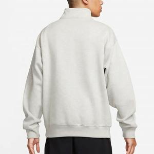 Sweat-shirt d'hiver personnalisé OEM pour homme, col montant, demi-zip, 100 % coton biologique, grandes tailles, vêtements d'hiver écologiques, pulls pour homme - Product Image 3