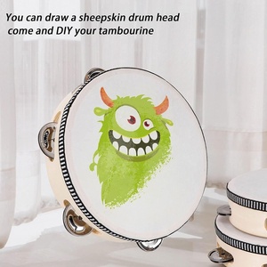 Meilleur Prix Tambourin de <span class=keywords><strong>Mariage</strong></span> en Bois Sublimation Mini de 6 Pouces à Tenir à Une Rangée pour Adultes Église Pandeiro Casamento - Product Image 5