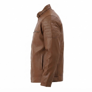 Blouson matelassé en cuir pour homme, col montant, fermeture éclair, chaud et rembourré pour l'hiver 2026 – Vente en gros - Product Image 4