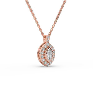 0.30 CARAT Lab Grown Marquise Brilliant Cut 14K <b>Solid</b> <b>Gold</b> Women's <b>Pendant</b> - Product Image 2