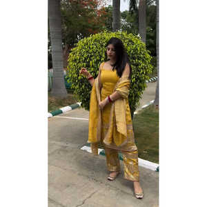 Conjunto Elegante de Top, Falda y Dupatta con Estampado Digital para Fiesta, para Mujer - Product Image 3